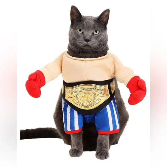 EUC [Halloween Costumes] Pro Boxer + Belt Dog Cat Pet Halloween Costume Sz Small - Picture 2 of 10